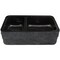 Novatto Reversible 60/40 Double Bowl Kitchen Sink in Black Granite with Natural Chiseled Apron NKS-DBNAN - alternate 1